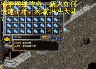邹平网通传奇：新人如何快速上手，称霸玛法大陆？