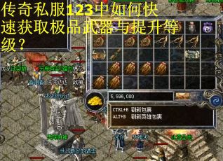 传奇私服123中如何快速获取极品武器与提升等级？